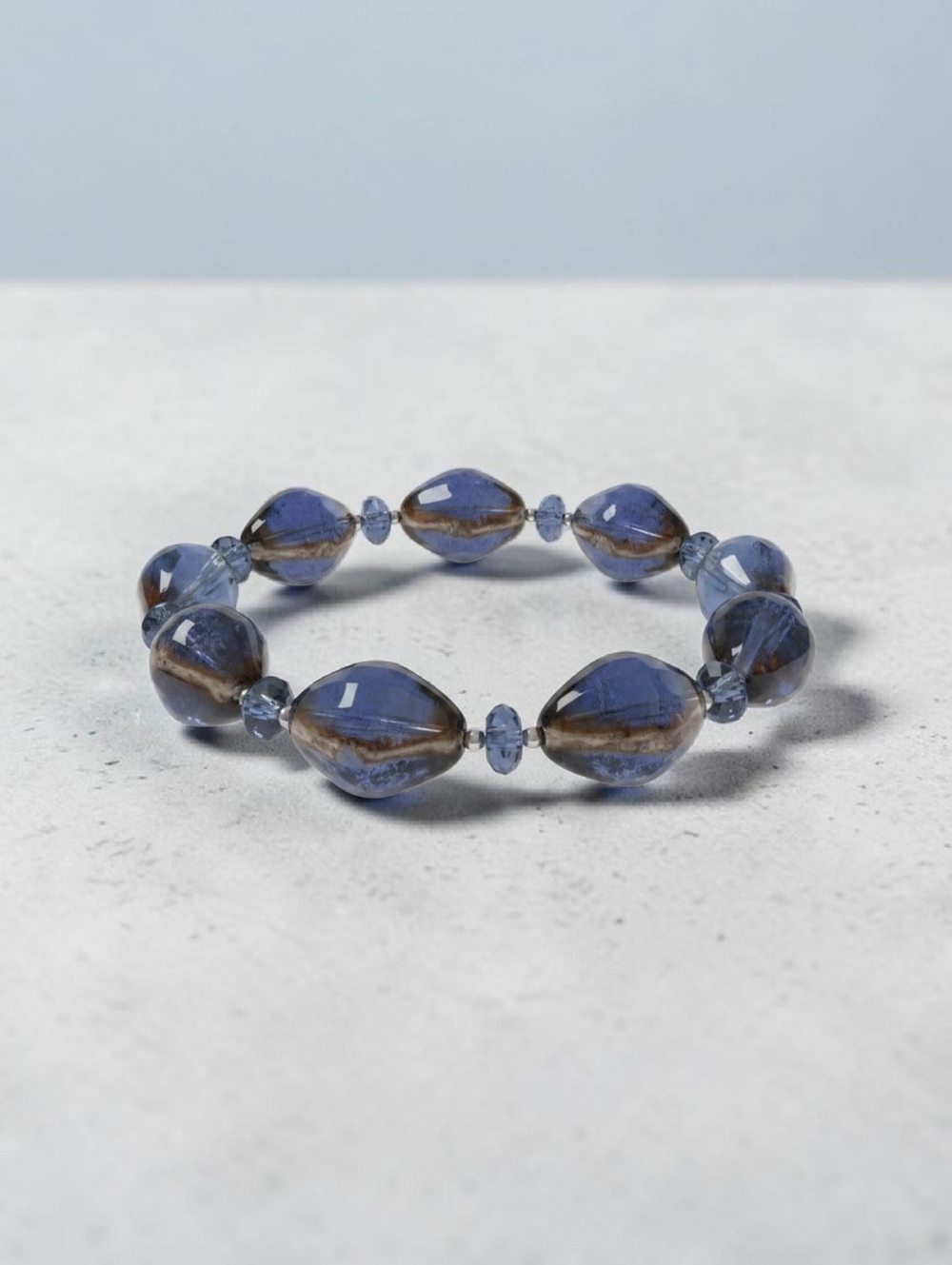 NWT SASSIFIED BOUTIQUE Blue and Brown Beaded Bracelet